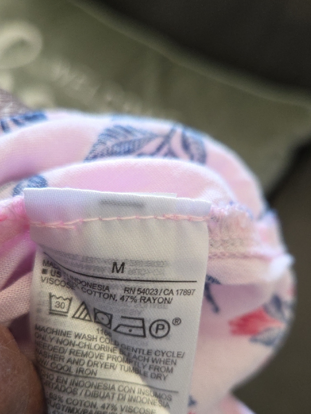 Old Navy Tie-Shoulder Mini Swing Dress Pink Posies, Nwot - Picture 5 of 6